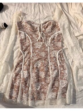 White Lace Floral Sheer Chemise - Women Intimates